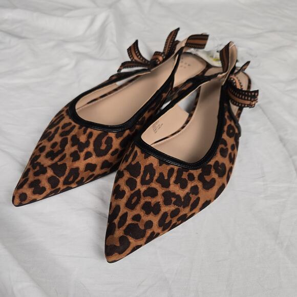 A New Day Shoes - #56 A New Day Animal Print Pointed Toe Flats Accent Brown Black Women's Size 11
